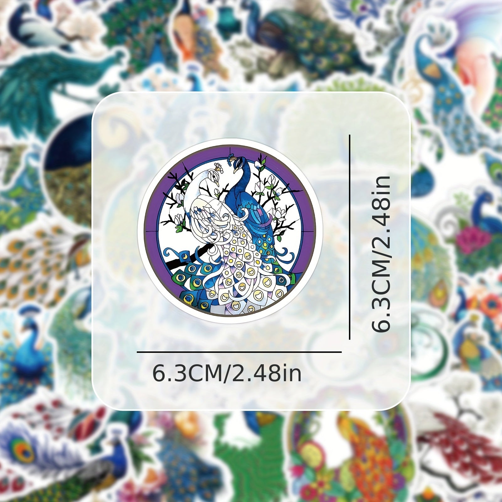50pcs Cartoon Peacock Graffiti Stickers Laptop Helmet Skateboard Waterproof DIY