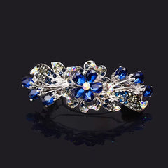 Vintage Flower Hair Clip Barrette Rhinestone Hairpin Headwear