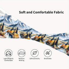 Mist Mountains Headband Autumn Print Sweat Wicking Stretchy Breathable