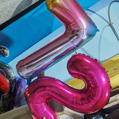 81 28cm Rainbow Number Balloon Party Supplies