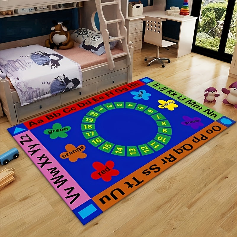 Kids Area Rug Play Mat Round Alphabet Educational Learning Carpet