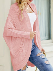  Cable Long Sleeve Open Front Cardigan