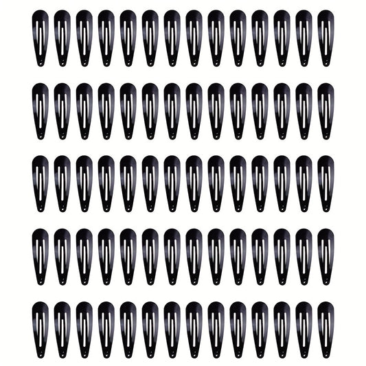 70Pcs Snap Hair Clips 5.08 Cm Barrettes Women Metal Hair Accessories