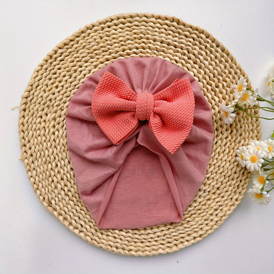 Baby Girls Twill Bubble Bownot Decor Turban Soft Hair Wrap Head Accessories