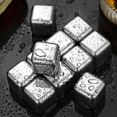 3pcs Stainless Steel Ice Cube Reusable Chilling Whiskey Stones