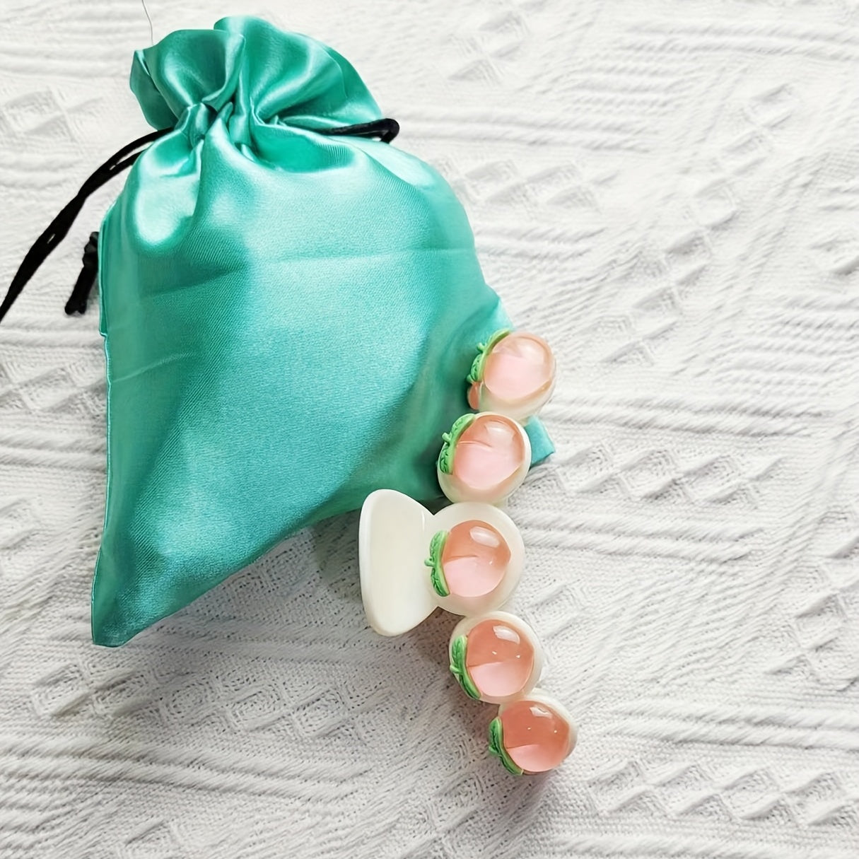 Peach Pattern Hair Claw for Women Girls