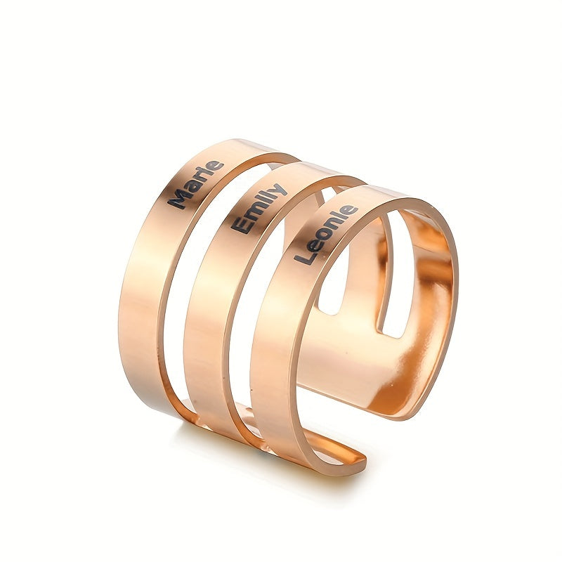 316L Stainless Steel 18k Plated Hallow Ring Customized Jewelry