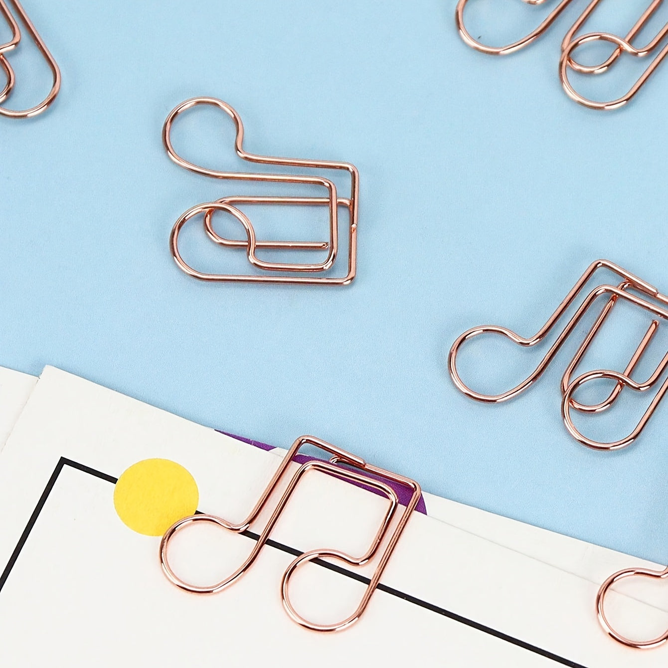 20pcs Eighth Note Shaped Paper Clips Clef Pins Office Supplies