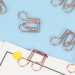 20pcs Eighth Note Shaped Paper Clips Clef Pins Office Supplies