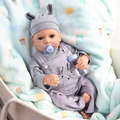 18" 3D Painted Little Boy Doll with Visible Veins Soft Vinyl Limbs