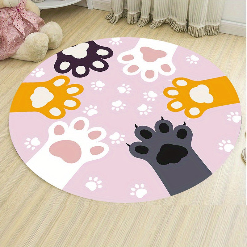 Cartoon Space Astronaut Round Rug Carpet Kids Play Crawl Soft Floor Mat