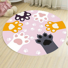 Cartoon Space Astronaut Round Rug Carpet Kids Play Crawl Soft Floor Mat