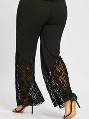  Wide Leg High Rise Lace Casual Pants