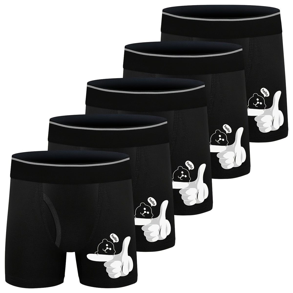 5pcs Boys Teen Cartoon Boxer Briefs Underwear Clothes