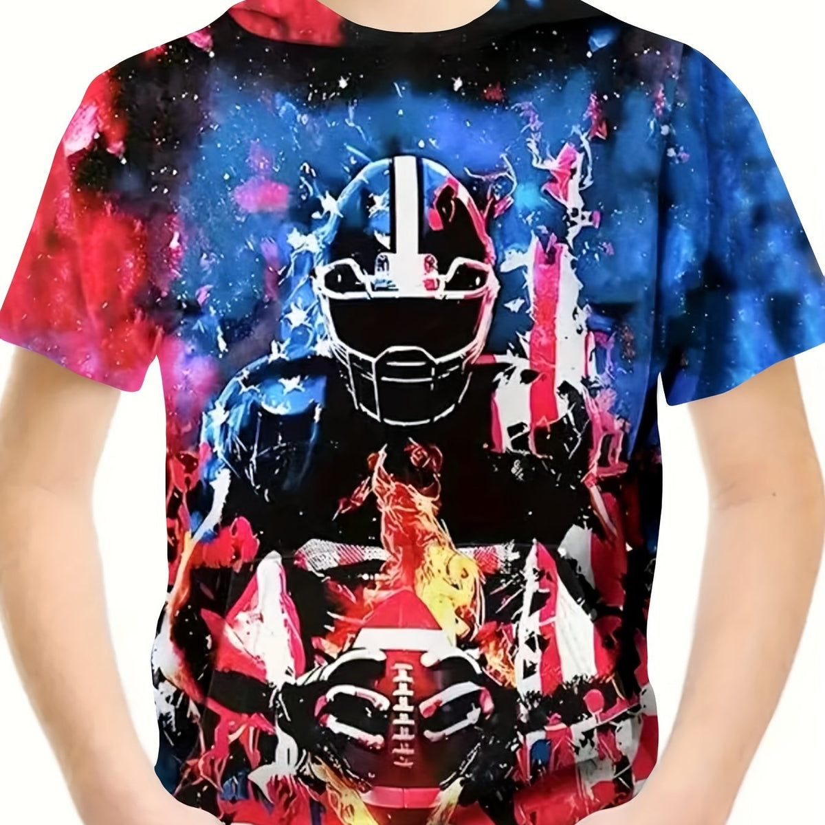 Girls 3D Rugby Player Short Sleeve T-Shirt Summer Clothes