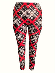  Plaid Print Skinny Leggings