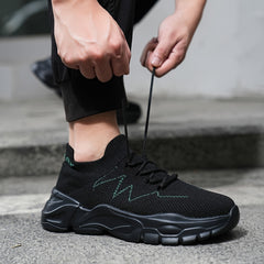 Men's Woven Knit Breathable Running Shoes Soft Sole Sneakers