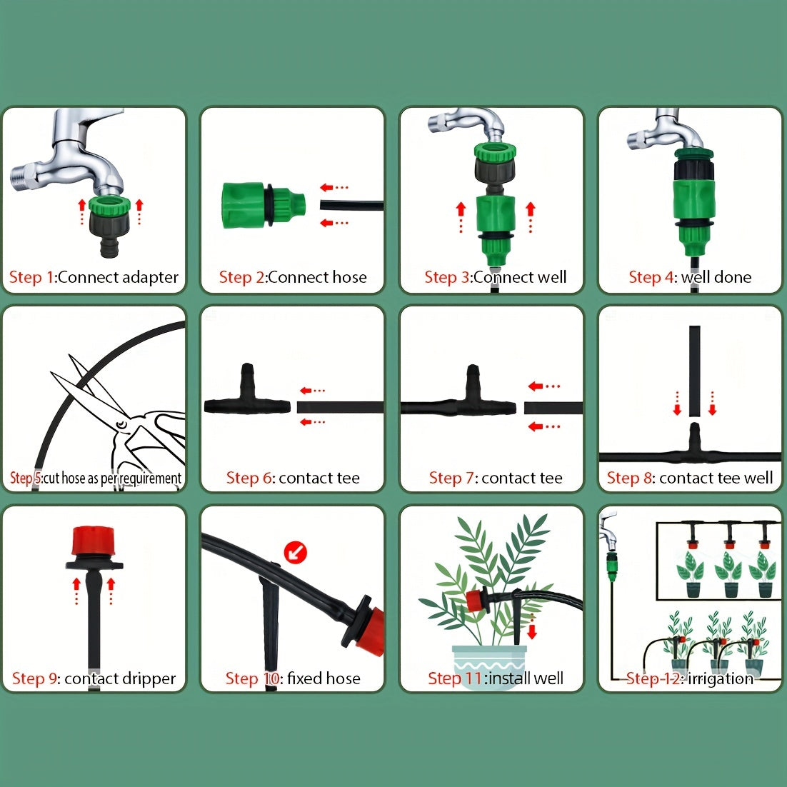 DIY Greenhouse Drip Irrigation System Watering Kit