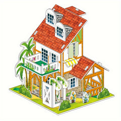 DIY Paper Dollhouse Set 3D Creative Puzzle Cabin Assembly Model Mini House