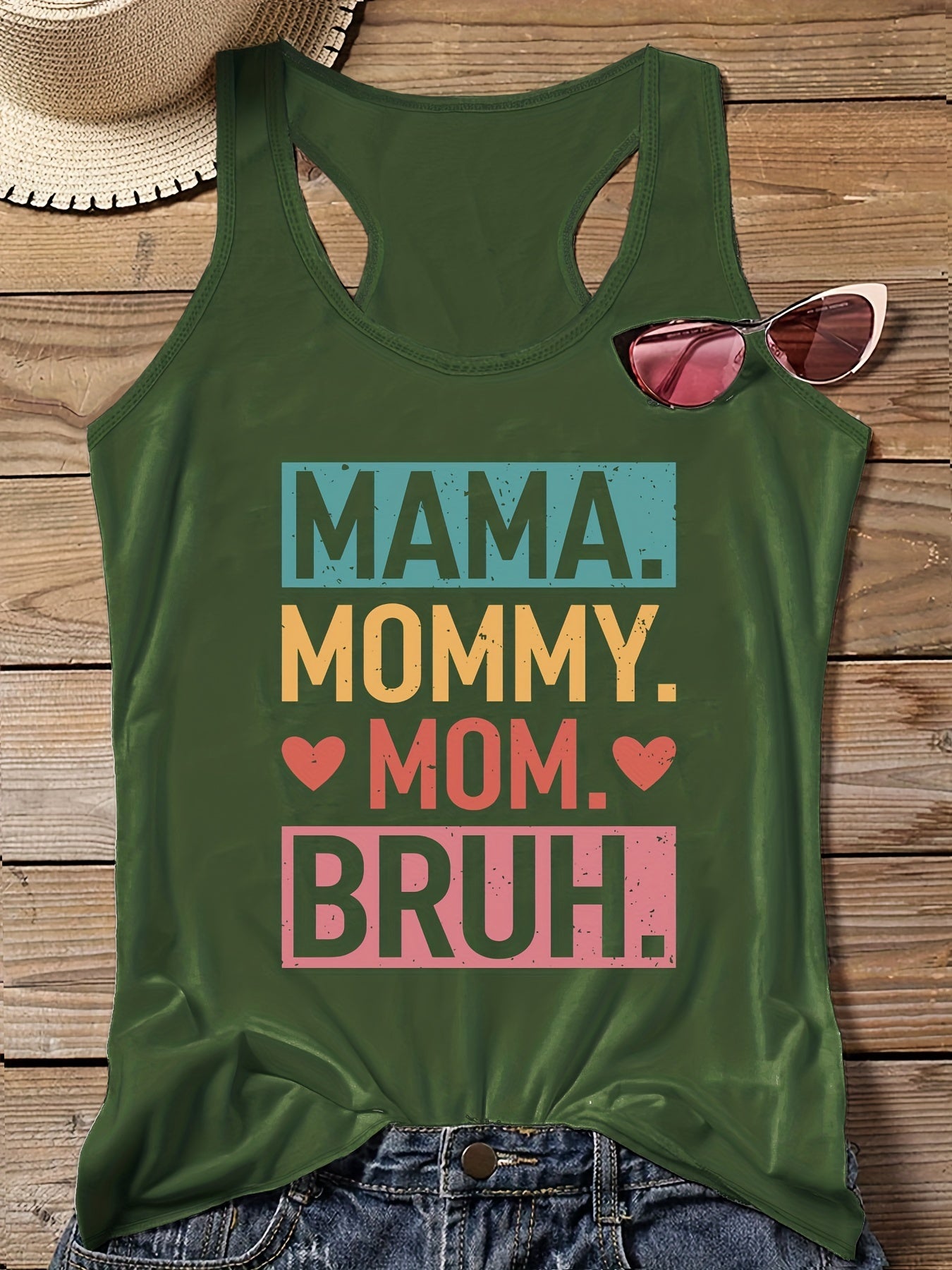 Women's Plus Size Letter Print Tank Top