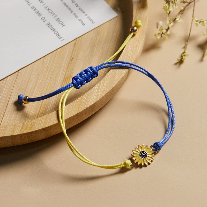 Sunflower Rope Bracelets for Women - Friendship Braided Bracelet