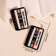 Y2K Music Tape Record Radio Dangle Earrings Acrylic Material