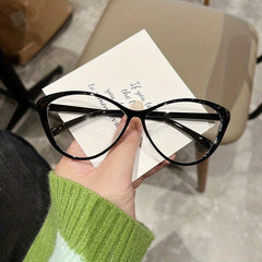 Cat Eye Transparent Frame Light Blocking Glasses For Women Unisex