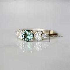 18K Green CZ Stacking Ring for Women