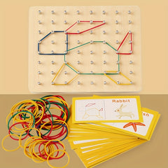 Montessori Shape Pegboard Puzzle Game Wooden Toys