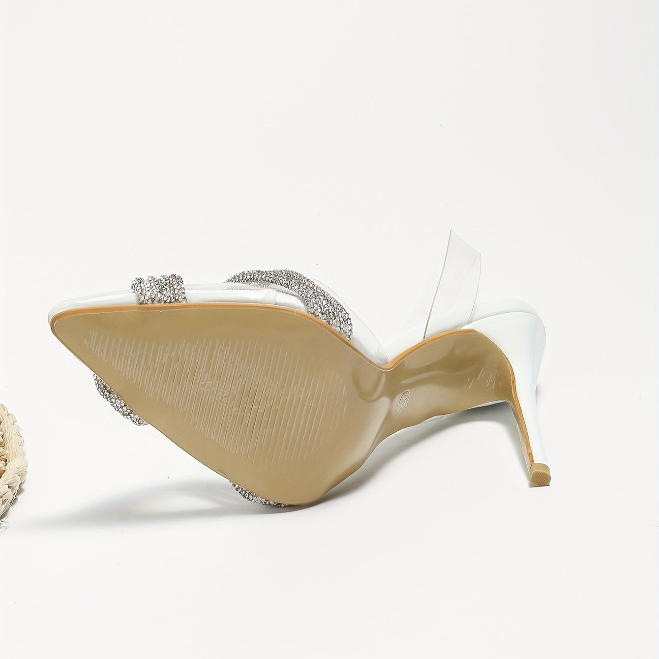 Rhinestone Sandals Point Toe Stiletto Heel Glitter Dress Shoes