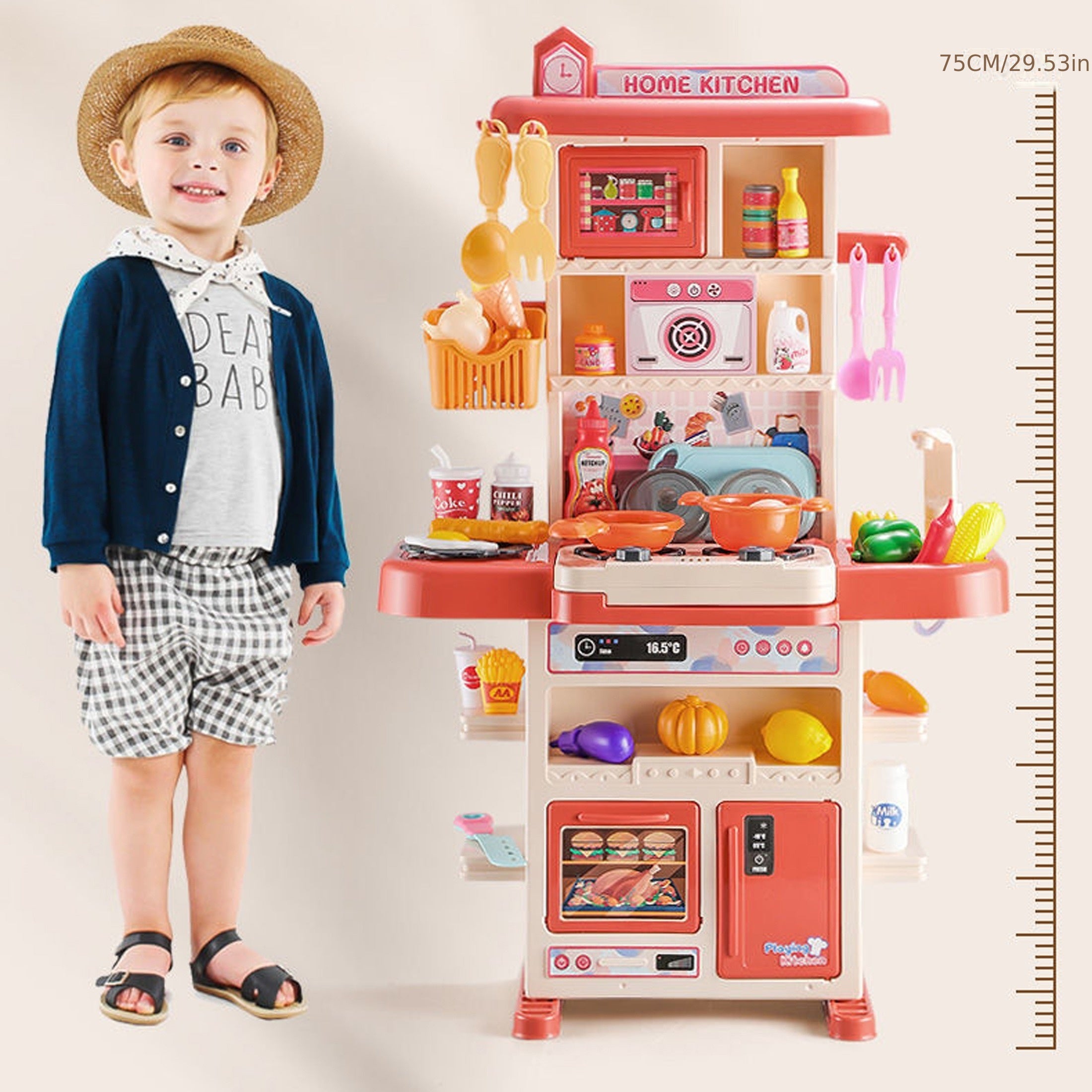 43pcs Pretend Play Kitchen Toys Cooking & Rice Cooking Set