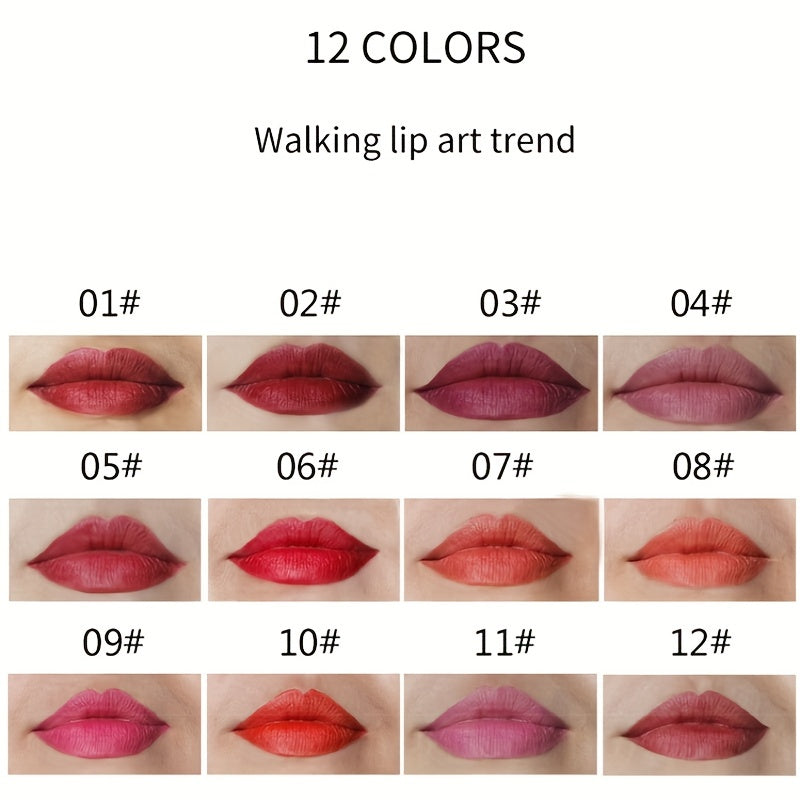 12 Colors Matte Lip Liner Pencil Set Waterproof Long Lasting Velvet Lip Liners