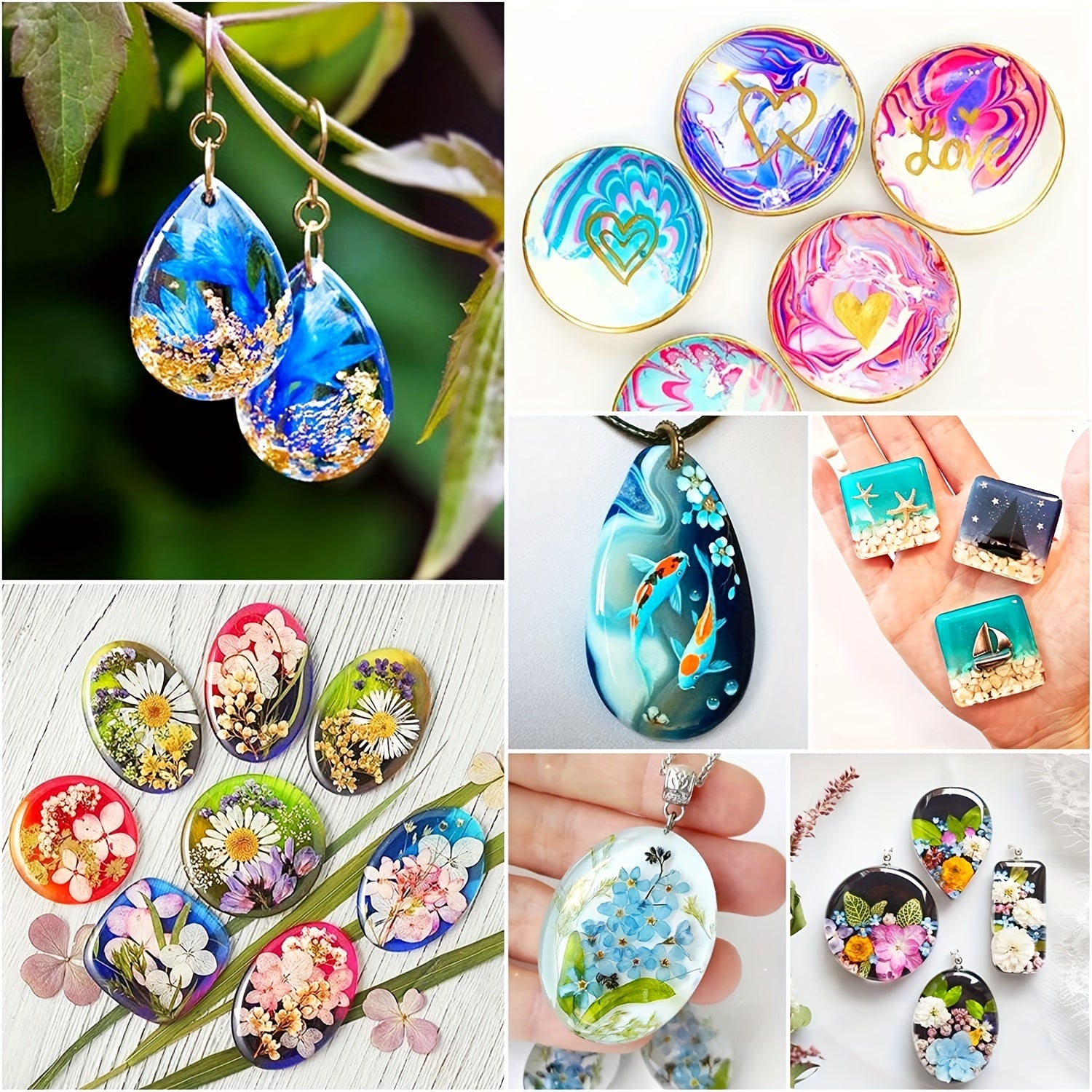 38-Grid Pendant Silicone Molds for Jewelry Resin DIY
