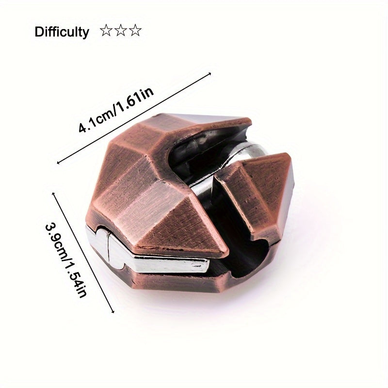 2pcs Classic Metal Puzzle Keychains 3D Brain Teaser High Intelligence Gift