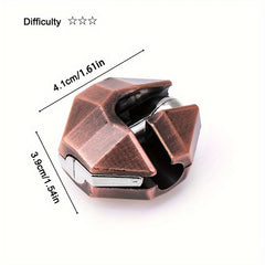 2pcs Classic Metal Puzzle Keychains 3D Brain Teaser High Intelligence Gift