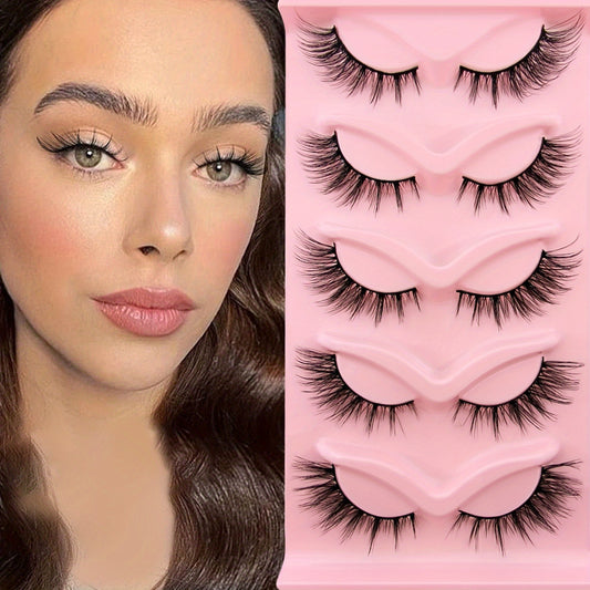 5 Pairs Cat Eye Lashes Little Devil Style Eye EndLengthening 