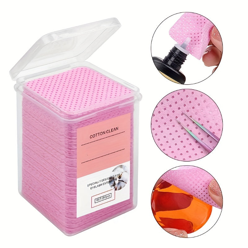 Lint Glue Cleaning Pads Non Woven Eyelashes Nail Polish Makeup Remover Wipes