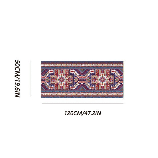 Bohemian Moroccan Vintage Rug for Hallway or Kitchen, Extra Long