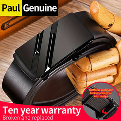 Men's Business Suit Belt with Automatic Buckle