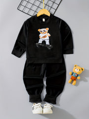 Boy's Cartoon Animal Print Set