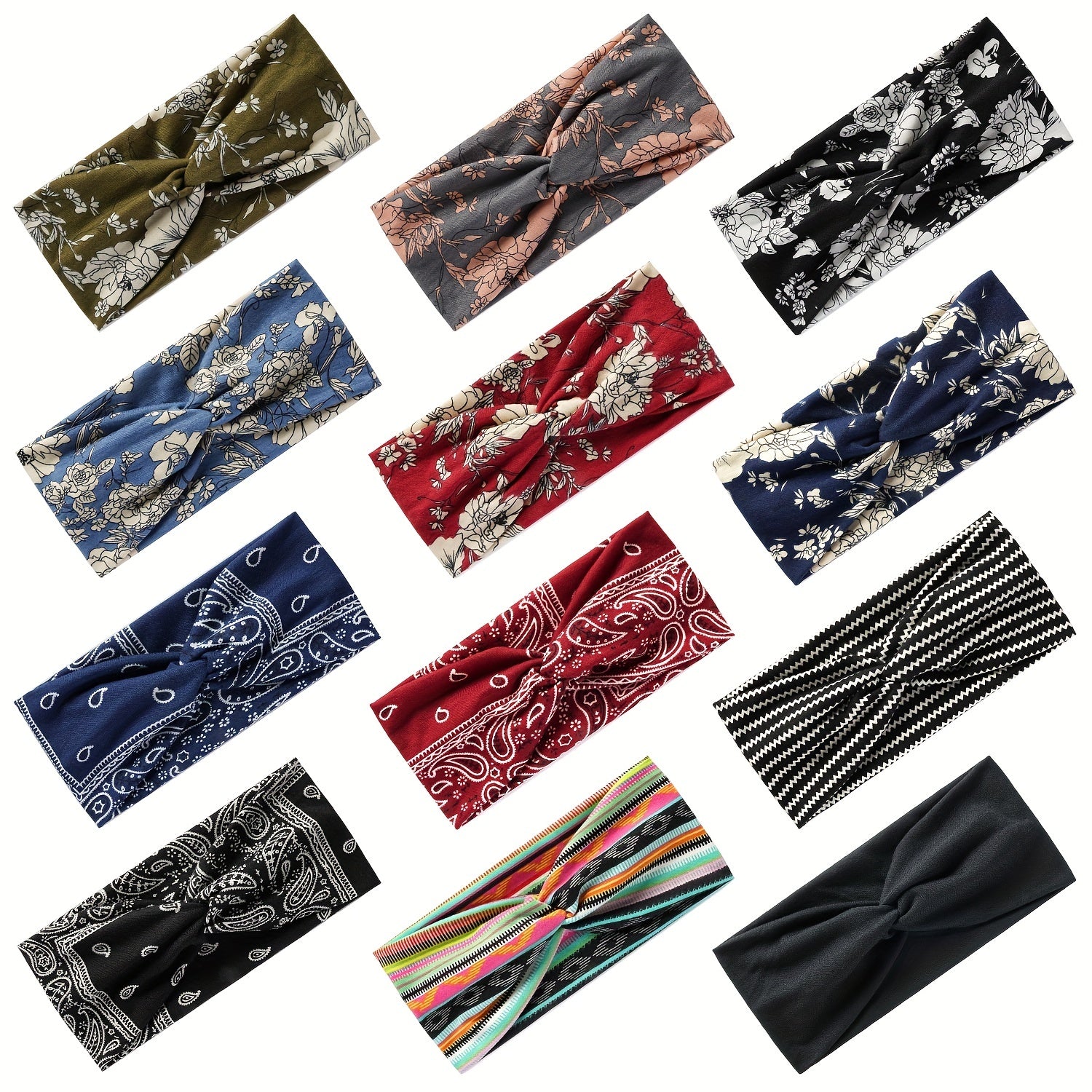 Bohemian Paisley Pattern Headband Knotted Headdress Yoga Sports Headband