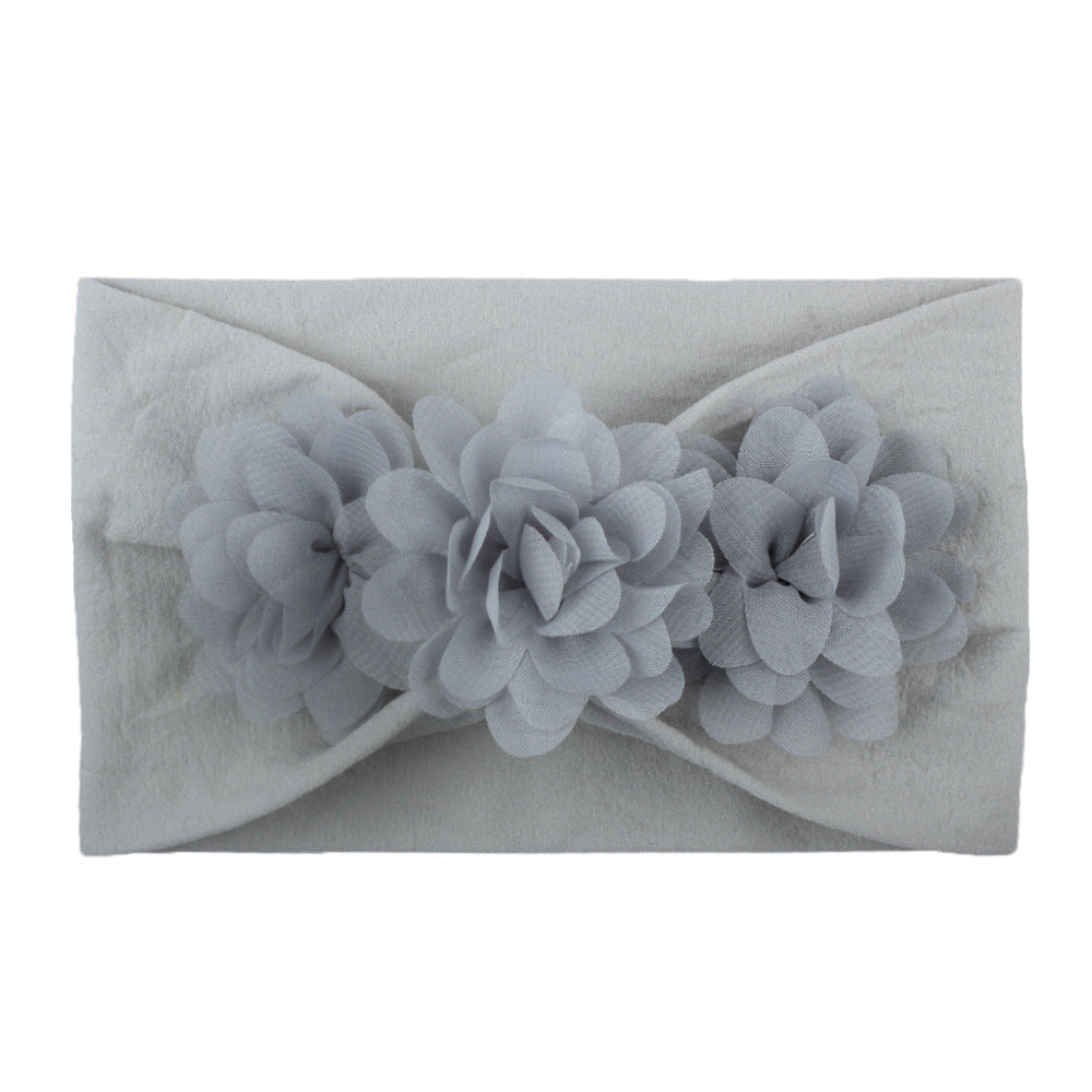 Baby Girls Nylon Three Flower Headband Hair Accessories