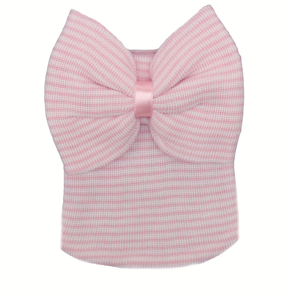 Big Bow Knitted Baby Hat for Newborns