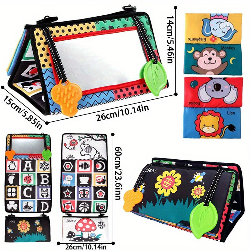 Baby Floor Mirror Toy Teether Sensory Development Crawl Toy