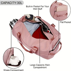 Large Capacity Travel Bag for Short Business Trips with Shoe Compartment