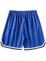 LA Striped Athletic Basketball Drawstring Shorts