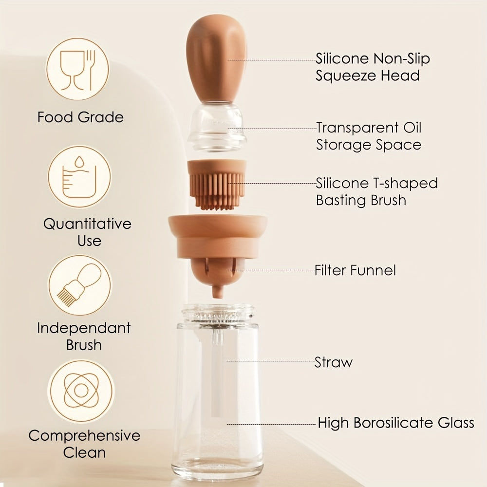 2in1 Dispenser Bottle With Silicone Brush For Cooking