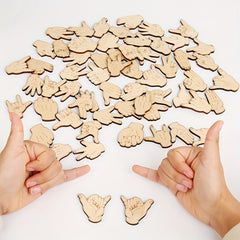 Wooden Gesture Matching Game Toy Hand Brain Coordination Logical Thinking