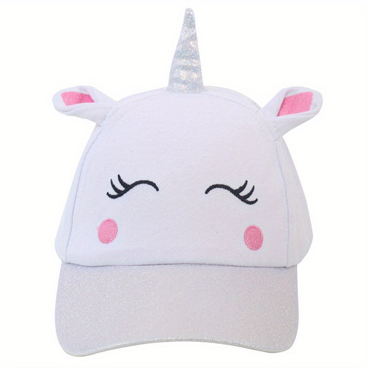Unicorn Pattern Casual Baseball Cap for Girls 3-6 Years