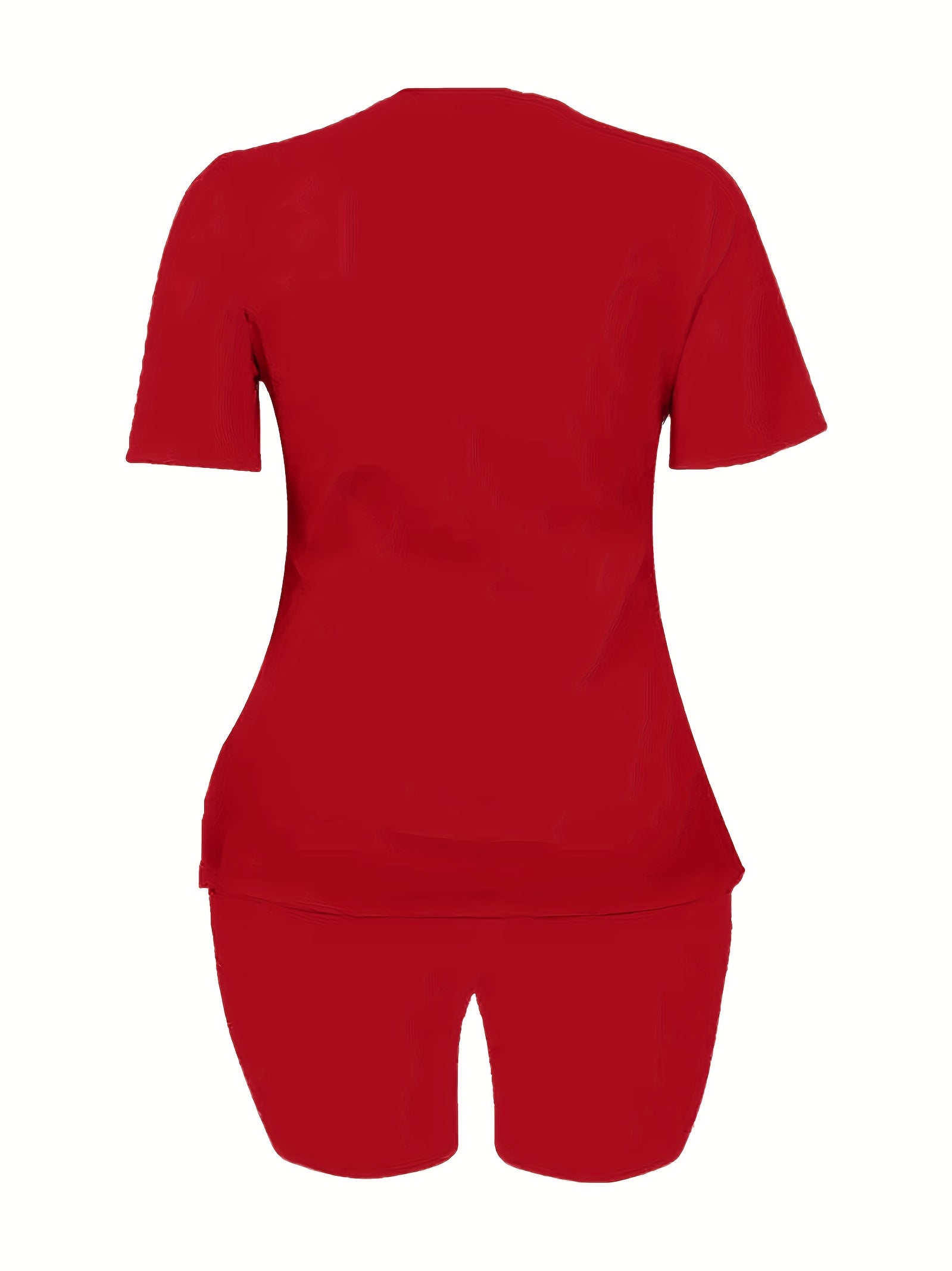 Casual 2pc Set Portrait Print Tee & Biker Shorts